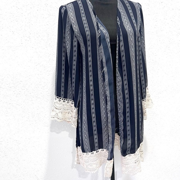 Xhilaration Black and White lace Patterned Cardigan XL - Picture 6 of 7